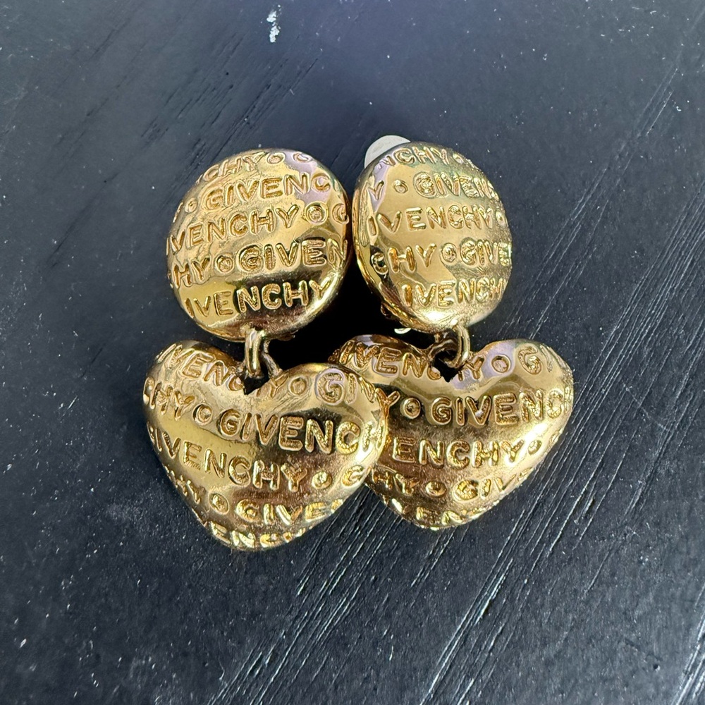 Givenchy Gold Heart Clip-On Earrings